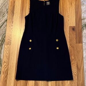 Vince Camuto Navy Mini Dress with Gold Accents